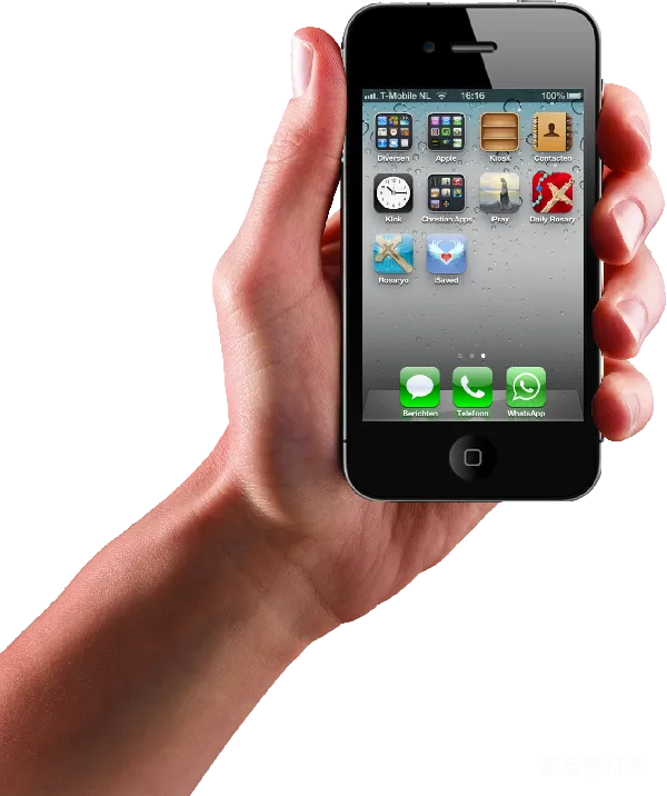 元素素材 手持经典iPhone显示屏幕