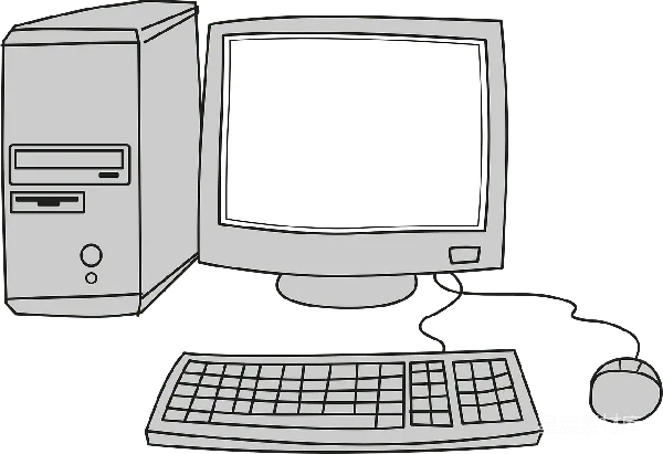 元素素材 复古电脑插图