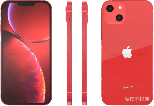 元素素材 红色iPhone 11渲染图