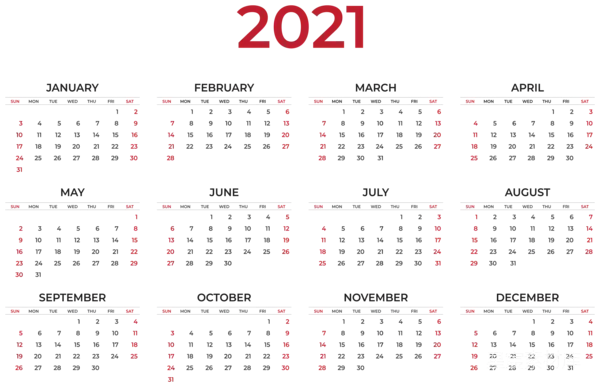 元素素材 2021年全年的日历