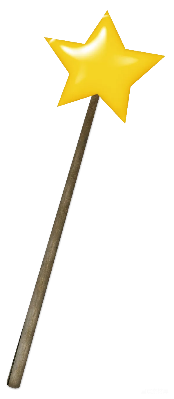 元素素材 金色星星权杖