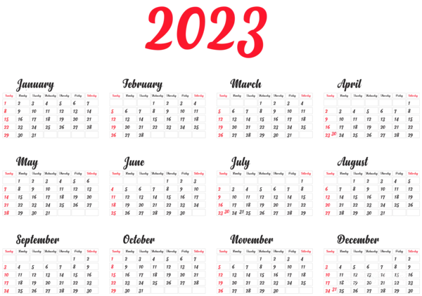 元素素材 2023年日历