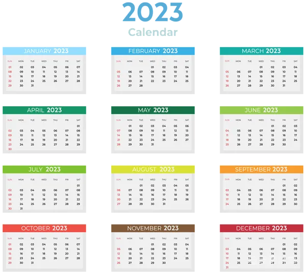 元素素材 2023年彩色日历