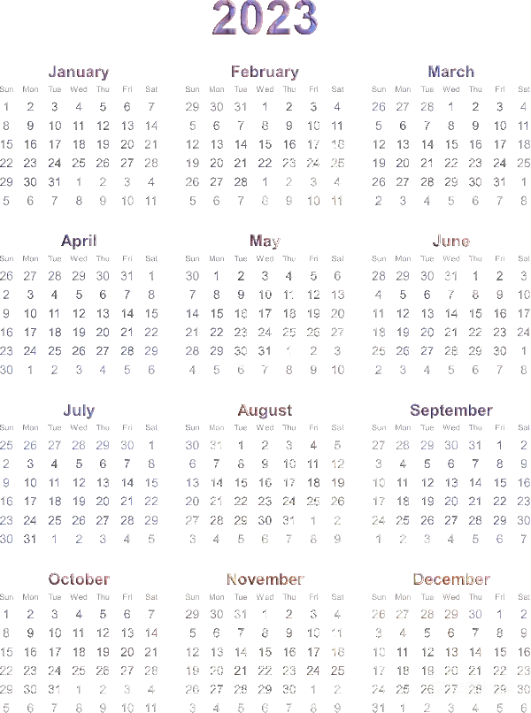元素素材 2023年全年日历