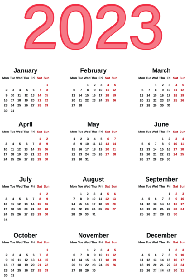 元素素材 2023年全年度日历
