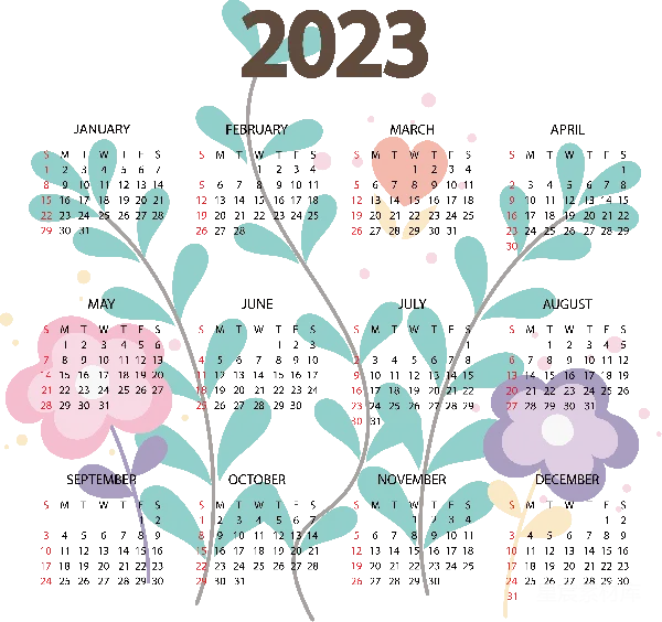 元素素材 2023年花卉装饰日历