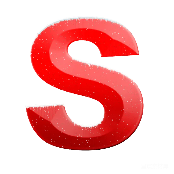 元素素材 红色渐变S字母图标