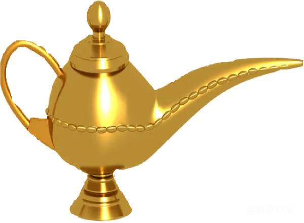 元素素材 金色阿拉丁神灯