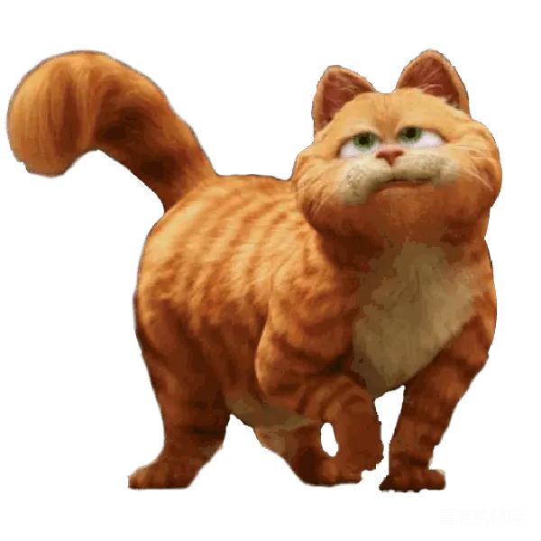 元素素材 动画片中的橙色猫咪形象