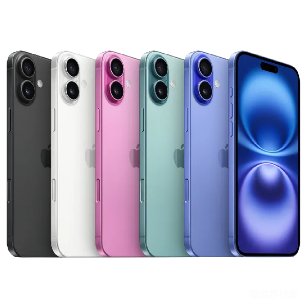 元素素材 多种颜色的iPhone 15后置展示