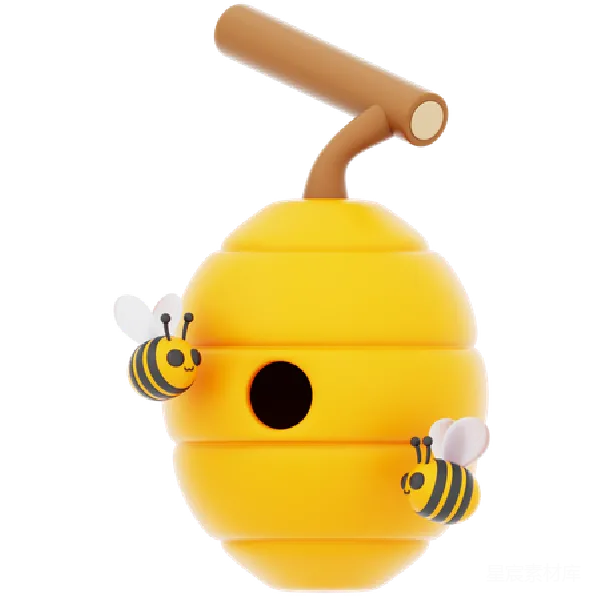 元素素材 可爱蜜蜂造型储物罐