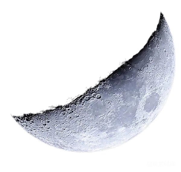 元素素材 新月夜空下的月球