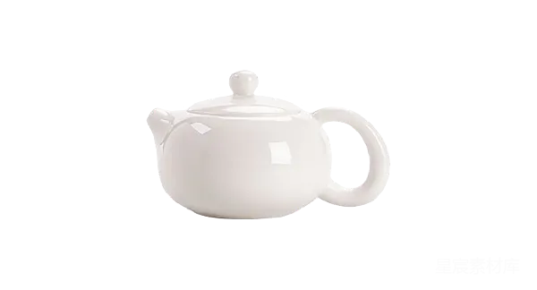 元素素材 简约白色茶壶
