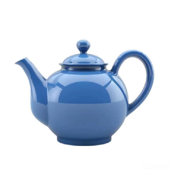 元素素材 蓝色茶壶