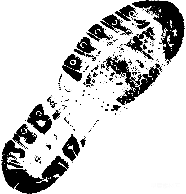 元素素材 黑白风格的鞋印图案