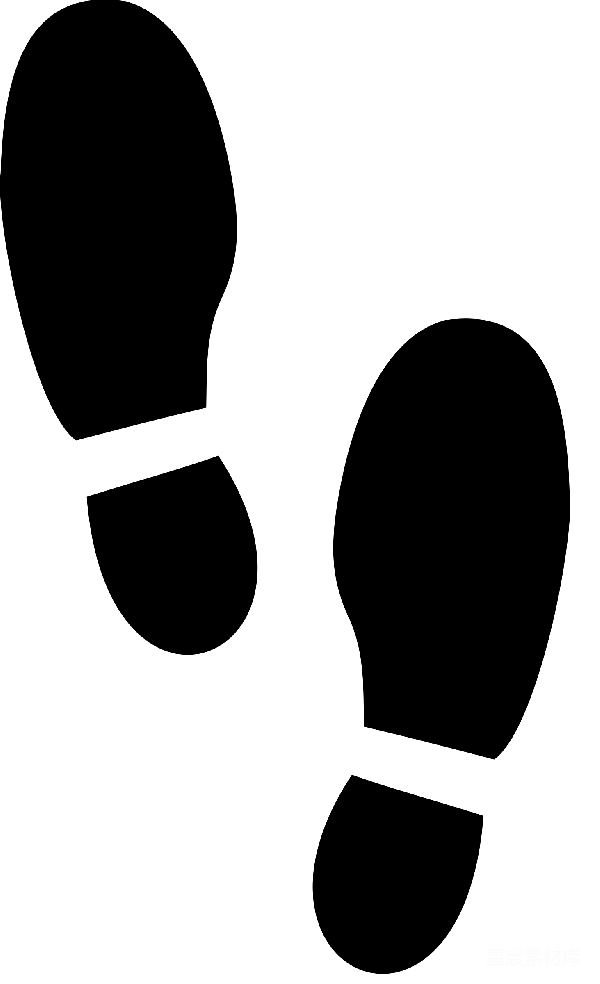 元素素材 黑色脚印剪影