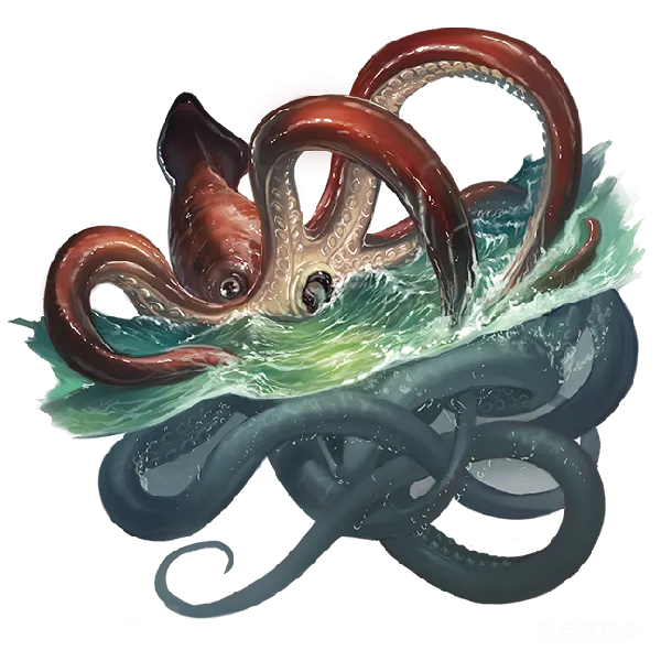 元素素材 深海章鱼插画