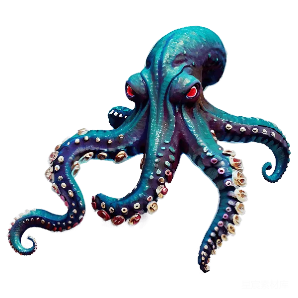 元素素材 深海章鱼插画