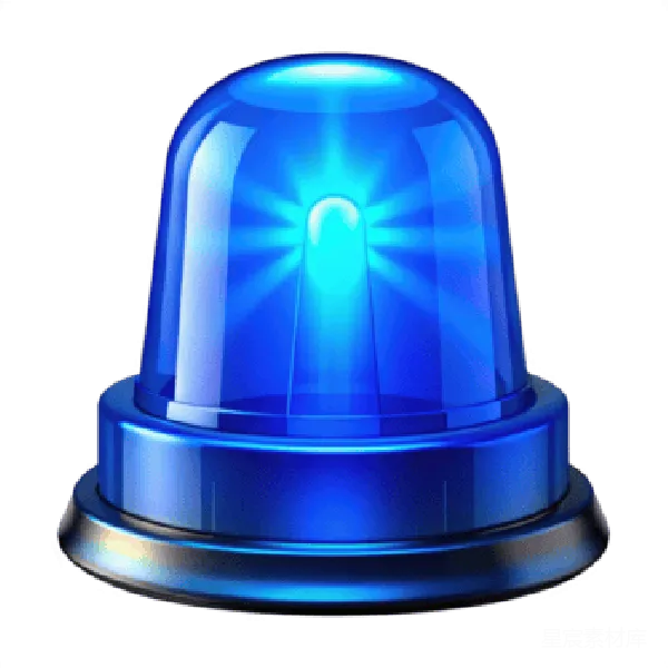 元素素材 蓝色警灯插图