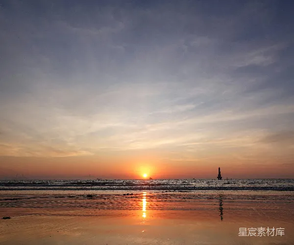 高清摄影 海滩上的日落