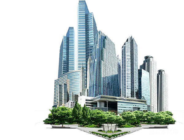元素素材 摩天大楼与城市绿地