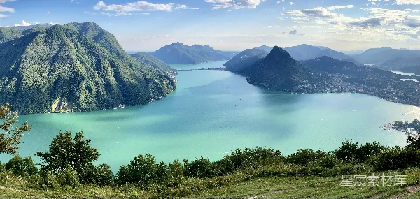 高清摄影 瑞士卢加诺湖全景