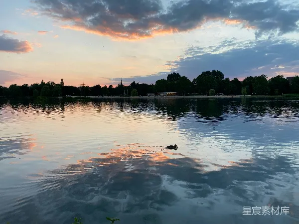 高清摄影 黄昏湖景