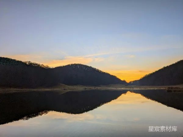 高清摄影 湖畔黄昏的宁静