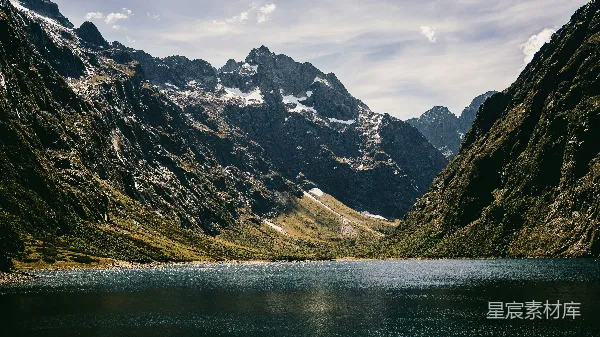 高清摄影 雪山湖景