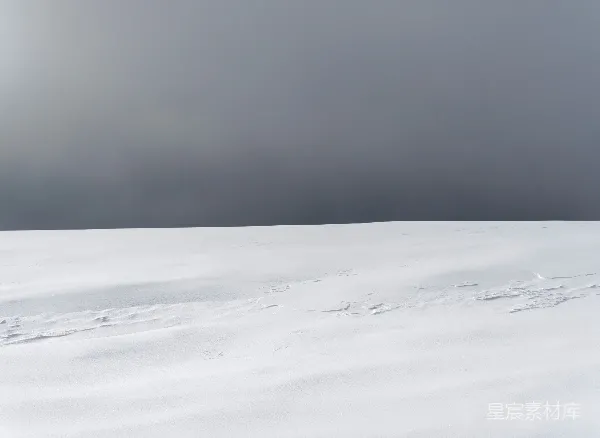 高清摄影 雪地上的足迹