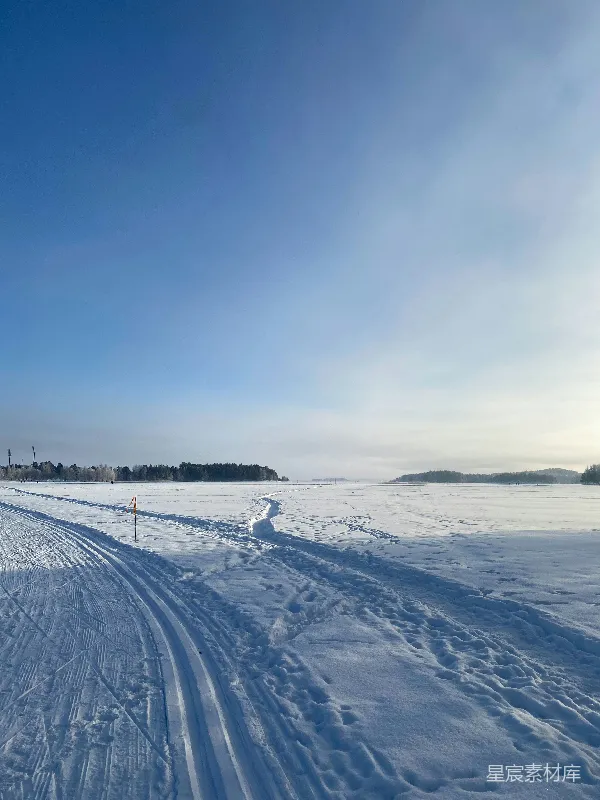 高清摄影 冬季雪地赛道