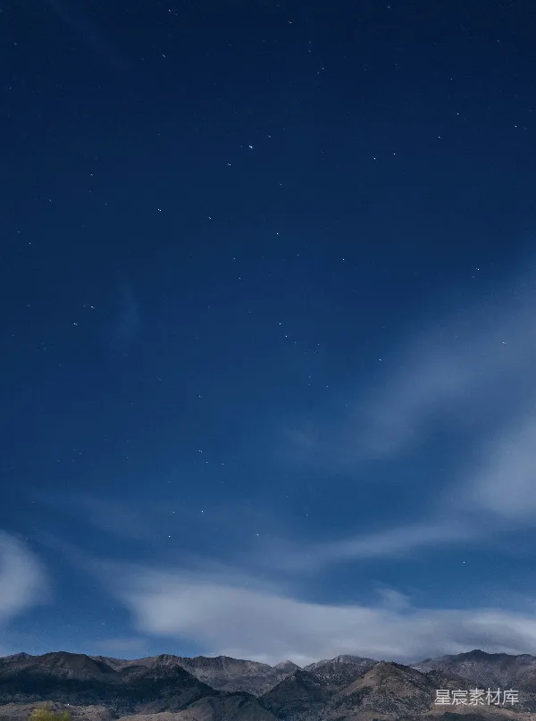 高清摄影 夜空下的群山