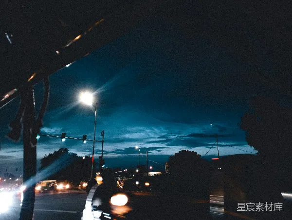 高清摄影 夜幕下的城市街景