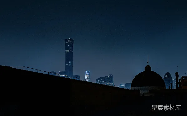高清摄影 夜幕下的城市轮廓