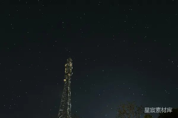 高清摄影 夜空下的通信塔