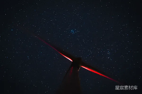 高清摄影 夜空下的风车