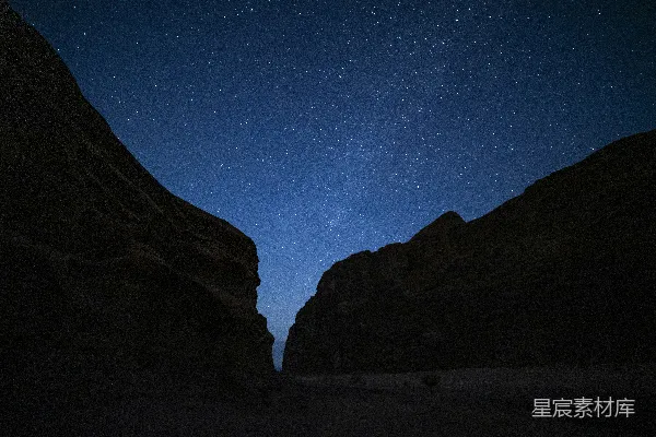 高清摄影 星河下的峡谷