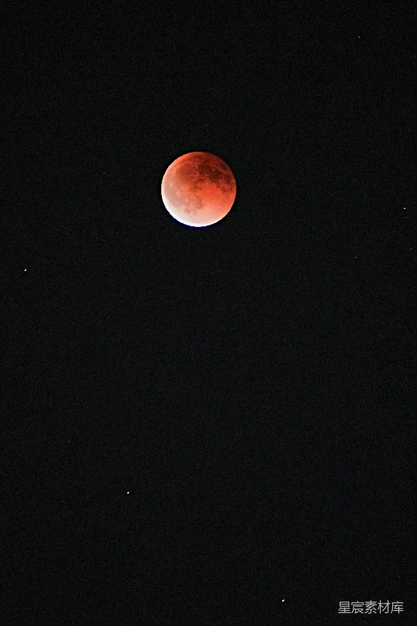 高清摄影 红月夜空下的月全食