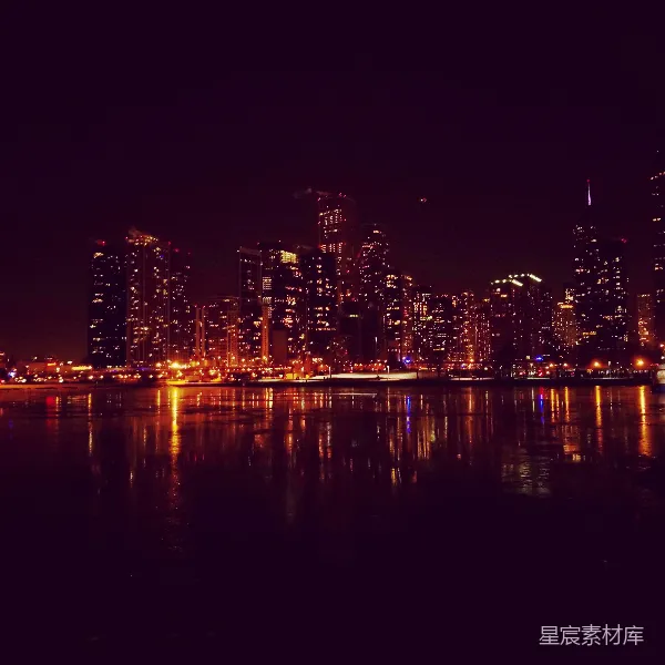 高清摄影 夜幕下的城市天际线