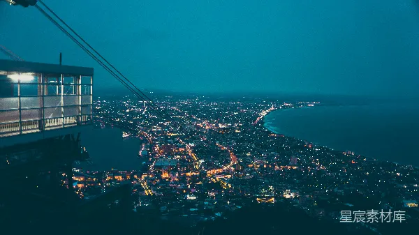 高清摄影 缆车上俯瞰夜景