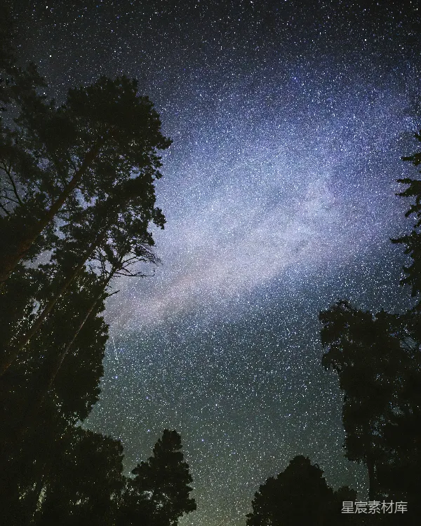 高清摄影 夜空下的银河与星河