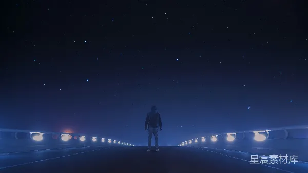 高清摄影 星河下的孤独身影