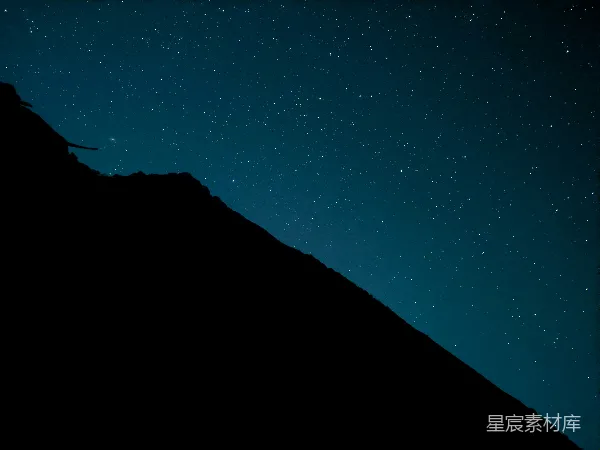高清摄影 夜空下的山影