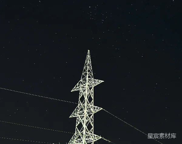 高清摄影 夜空下的电塔