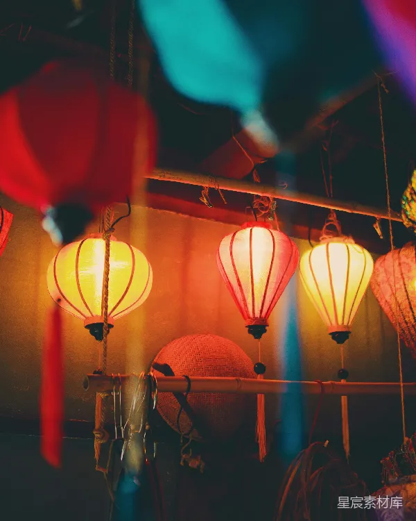 高清摄影 夜晚的灯笼街景