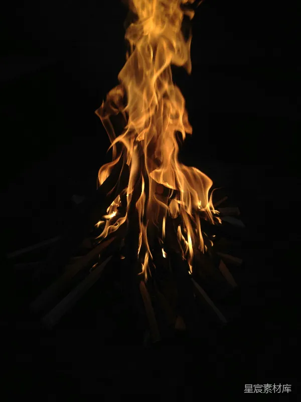 高清摄影 夜幕下的篝火