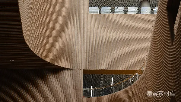 高清摄影 现代木质建筑的内部楼梯