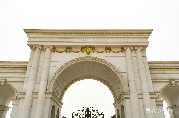 高清摄影 典雅拱门与金色装饰