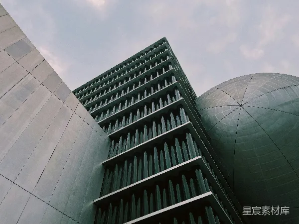 高清摄影 未来感建筑与圆顶结构