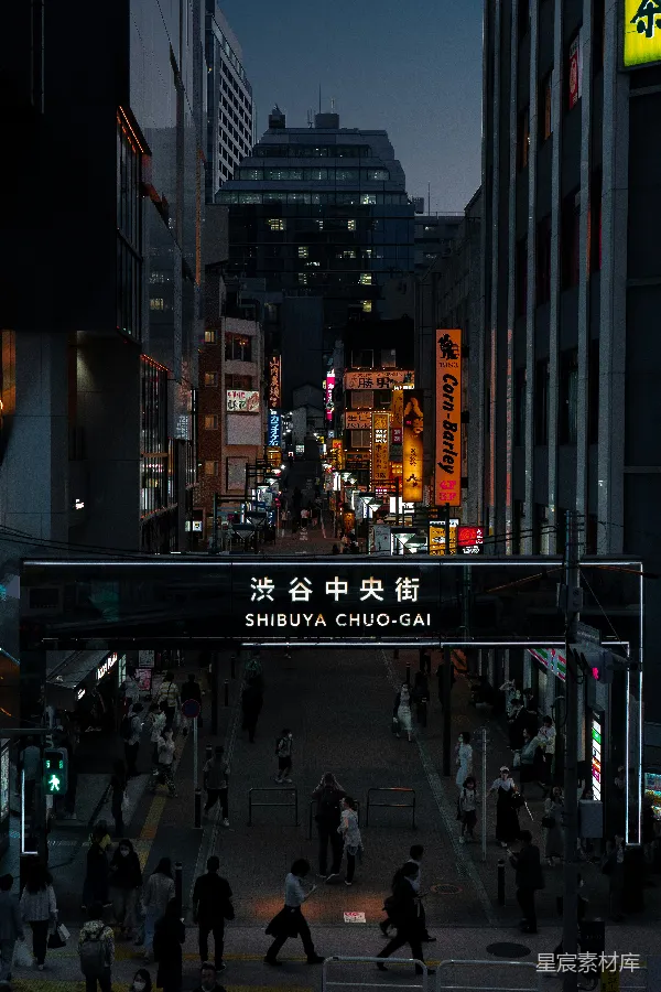 高清摄影 东京涩谷中央街夜景